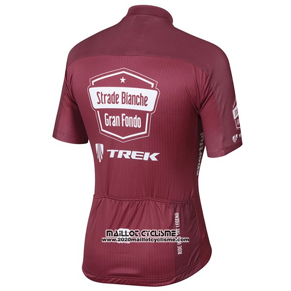 2017 Maillot Ciclismo Strade Bianche Trek Rouge Manches Courtes et Cuissard